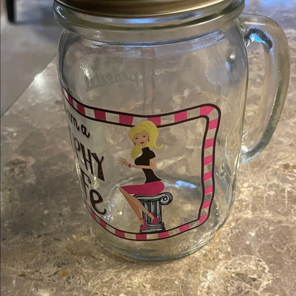 Floozies by Kountry Krystal Trophy Wife Glass Mason Jar